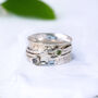 Personalised Moonstone Star Spinner Ring In Silver, thumbnail 1 of 12