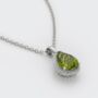 925 Sterling Silver Peridot Pear Drop Necklace, thumbnail 2 of 3