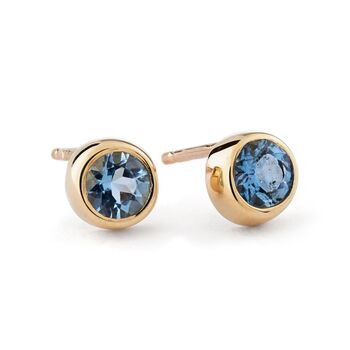Solid Gold Aquamarine Gemstone Earrings, 2 of 5