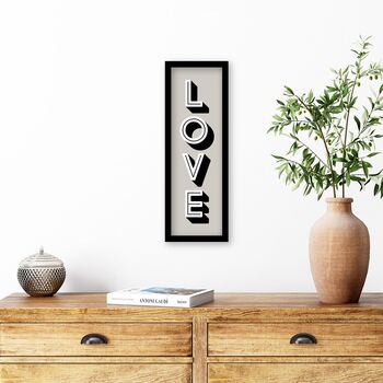 Framed Vertical Typography Love Print, 8 of 9