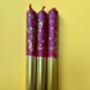 Red And Gold Glitter Christmas Candles 'Plum Puddings', thumbnail 2 of 4