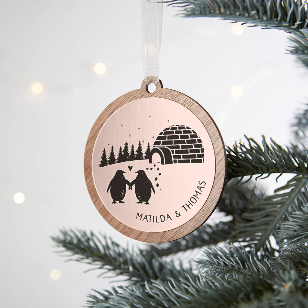Couple's Personalised Christmas Bauble, 1 of 4