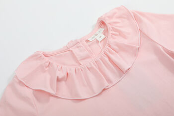Isabelle Pink Collar Frill Top, 3 of 11