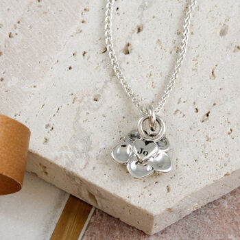 Forget Me Not Solid Personalised Silver Necklace, 4 of 9