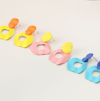 Pastel Glazed Clay Earrings, 4 of 10