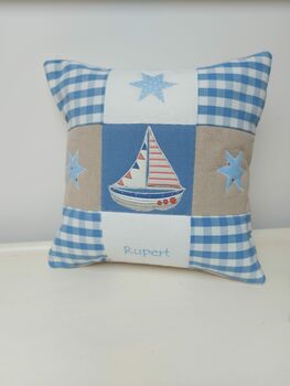 Boat And Stars Cushion, 3 of 9