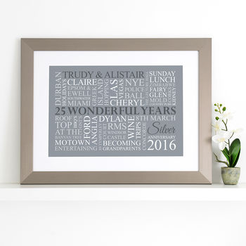 Personalised Silver Anniversary Word Art, 11 of 11