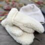 Ladies Natural Wool Fleece Mittens, thumbnail 4 of 6