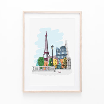 Personalised Paris Illustration, Eiffel Tower, 4 of 7