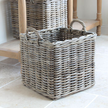 Square Rattan Basket With Handles, 3 of 5