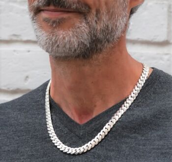 Solid Sterling Silver Mens Curb Chain Necklace, 2 of 6
