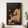 Travel Map With Pins Europe Cork Board, thumbnail 1 of 8