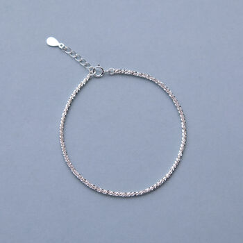 Sterling Silver Sparkly Chain Bracelet, 4 of 7