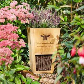 Personalised Garden Bee Hotel Planter, 2 of 3