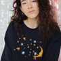 Milkyway Glitter Embroidered Sweatshirt, thumbnail 1 of 4