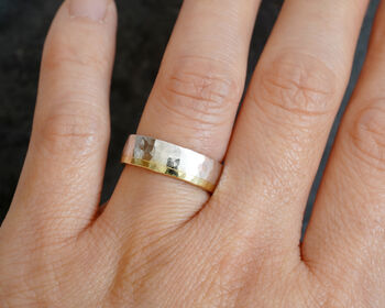 18ct Yellow Gold And Sterling Silver Wedding Band, 4 of 4