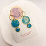 Circular Turquoise Clay And Resin Statement Earrings, thumbnail 3 of 11