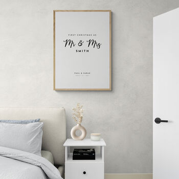 Personalised First Christmas Mr And Mrs Print, 3 of 3