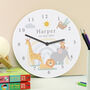 Personalised Safari Animals Nursery Clock Gift, thumbnail 4 of 4