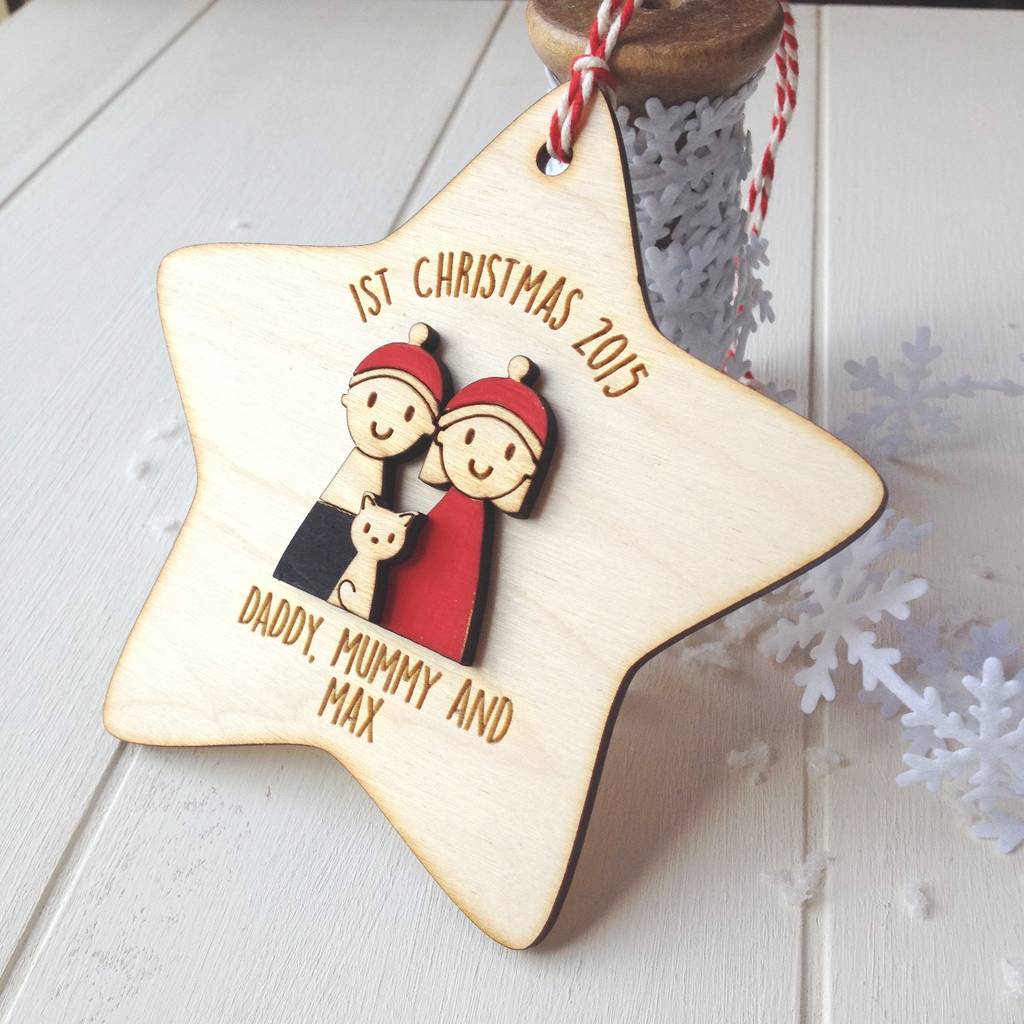 Personalised Couple And Kitten Christmas Decoration, 1 of 5