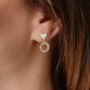 Gold Plated Crystal Enamel Heart Stud Earrings, thumbnail 1 of 6