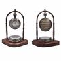 Personalised Bronze 11th Anniversary Desk Clock With Compass, thumbnail 1 of 11