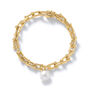 Decus Pearl Drop On Chunky Gold Fill Chain Bracelet, thumbnail 1 of 2