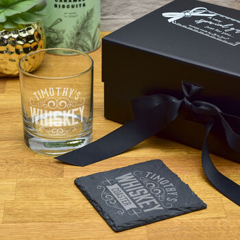 Gift Boxed Whiskey / Whisky Label Tumbler And Coaster, 2 of 4