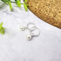 Misshapen Sterling Silver Synthetic Pearl Hoop Earrings, thumbnail 1 of 4