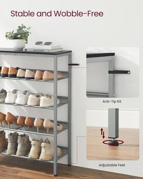 Four/Five Layer Shoe Rack High Shoe Storage Shelves, 9 of 10