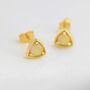 Triangle Opal Stud Earrings In Sterling Silver, thumbnail 5 of 12