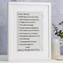 Personalised Ten Things I Love About Embroidered Art, thumbnail 1 of 3