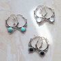 Sterling Silver Gemstone Drop Hoop Earrings, thumbnail 3 of 8
