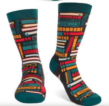 Novelty Fun Socks Size Five To Nine ~ Reading Books, 2 of 5