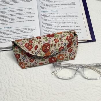 Liberty Soft Glasses Case With Magnetic Closure Red Orange Floral, 6 of 11