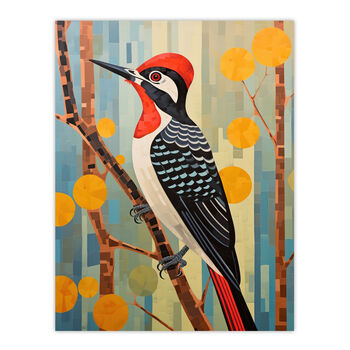The Watchful Woodpecker Bird In Nature Wall Art Print, 6 of 6