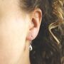 Sterling Silver Teardrop Dangly Earrings, thumbnail 2 of 5