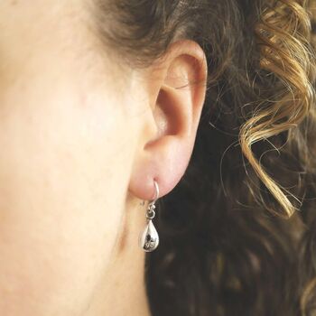 Sterling Silver Teardrop Dangly Earrings, 2 of 5