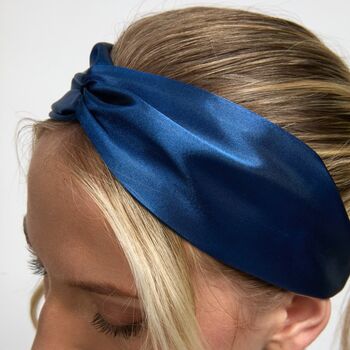 Silver Cloud Satin+ Headband Santorini Navy, 2 of 4