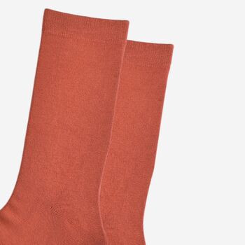 Men's Bamboo Socks Rust Orange, 3 of 5