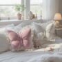 Velvet And Lace Butterfly Cushion, thumbnail 1 of 10
