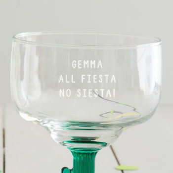 Personalised ‘All Fiesta’ Cactus Margarita Glass, 2 of 5