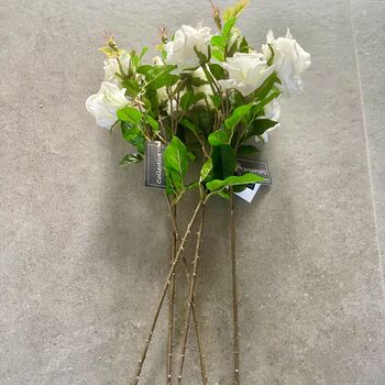 Artificial Soft Touch White Rose Stem, 2 of 7
