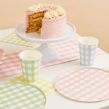 Pastel Gingham Paper Plates, 4 of 11