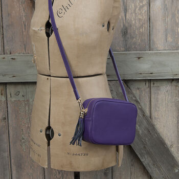 Colourful Personalised Leather Cross Body Handbag, 9 of 12