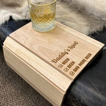 Personalised Wooden Sofa Tray For Dad, 2 of 6