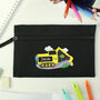 Personalised Cute Digger Pencil Case For School, thumbnail 2 of 2