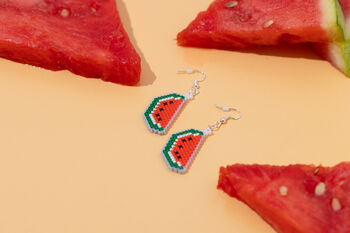 Make Your Own Watermelon Earrings Cross Stitch Kit, 2 of 4