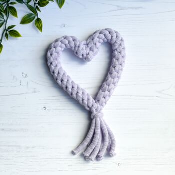 Lilac Heart Rope Dog Toy, 2 of 7