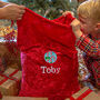 Personalised Christmas Gift Sack With Candy Cane Designs, thumbnail 1 of 6